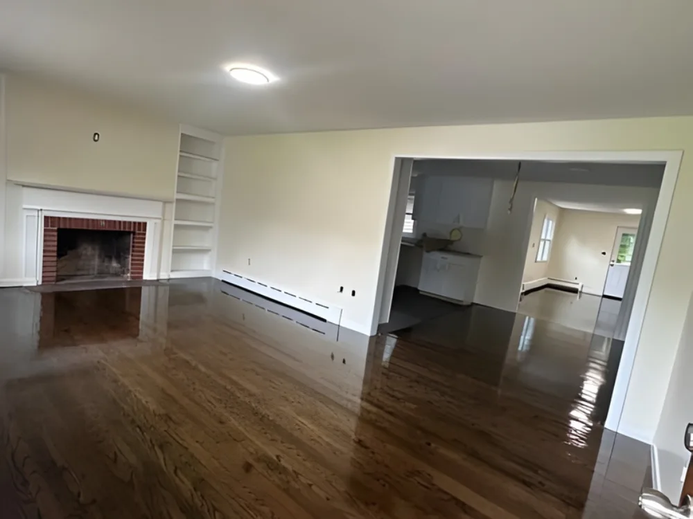 Living room completed with Hardwood Floor in Vernon CT