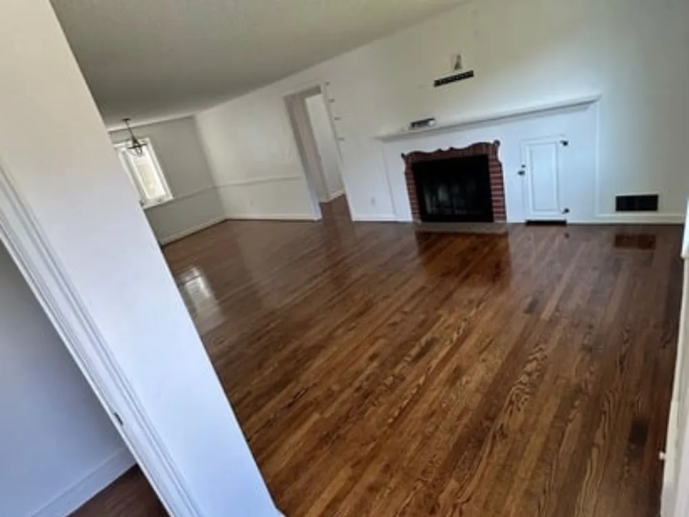 Hardwood Floor Sanding Newington showing dark hardwood floors after sanding and refinishing