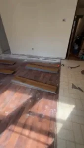 vinyl plank installation Hartford CT during installation process